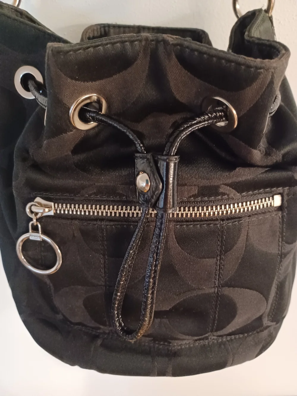 Coach Poppy Signature Black Hobo Bag